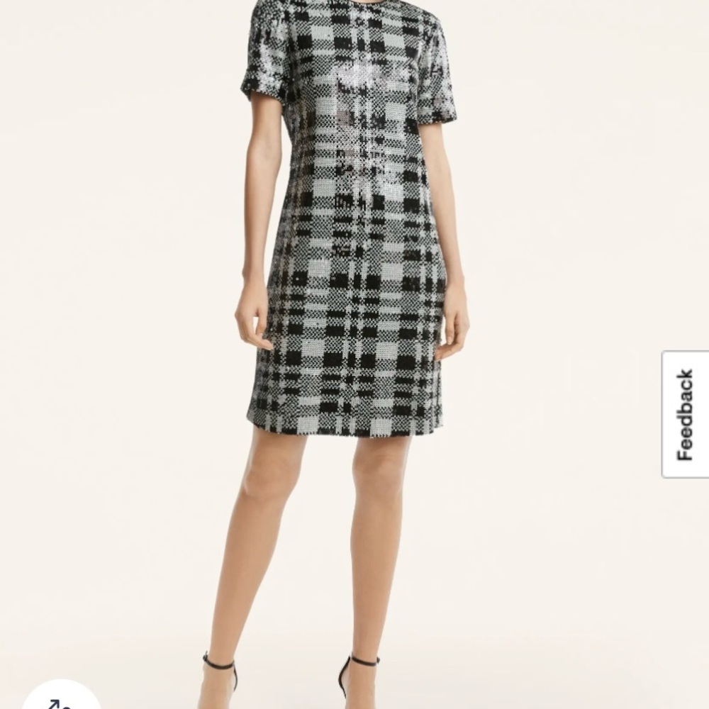 Brooks Brothers Women’s Size 4 Black and Grey Sequin Plaid dress Classy for Cmas